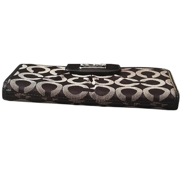 Coach Vintage Signature Madison Op Art Horse & Carriage Black & Silver Wallet - Picture 5 of 7
